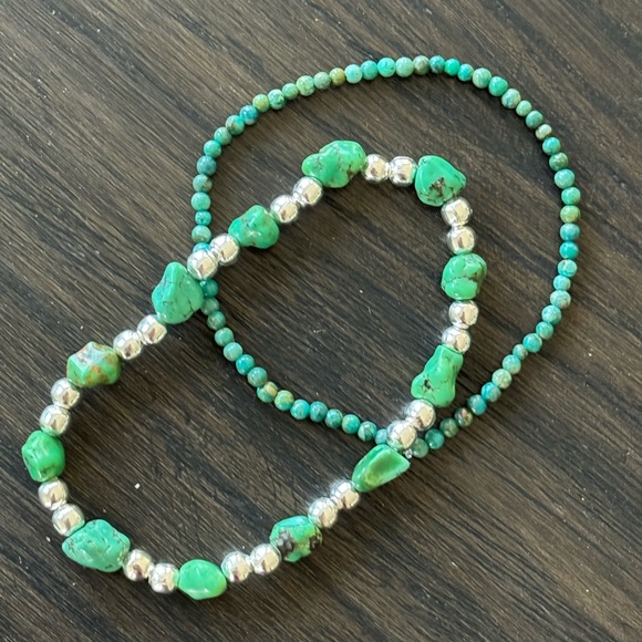 COPY - Turquoise and Silver Beaded Bracelet - Picture 3 of 3